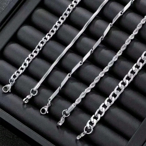Edelstahl Kettenarmbänder Kollektion Für Herren Damen Galvanisiert Punk Hip Hop Minimalistisch Mehrere Stile Schmuck Geschenk