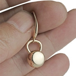 Boucles d'Oreilles Pendantes en Forme de Kettlebell pour Femmes Alliage de Titane Tige en Acier Inoxydable Plaqué Or Véritable Bijoux Fitness