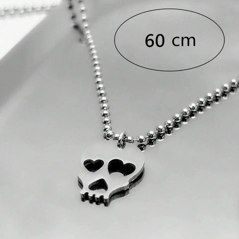 Roestvrij Staal Hart Oog Schedel Hanger Halsketting Punk Gotisch Zilver Holle Skelet Hoofd Bolletjesketting Sieraden Voor Heren Dames