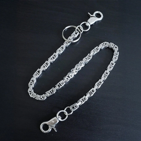 Punk Stainless Steel Waist Chain For Men Women Silver Cuban Figaro Byzantine Trouser Chain Wallet Chain Decorative Belt Accessory