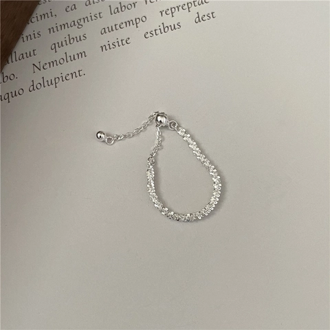Anillo Ajustable de Plata de Ley S925 Galaxia Brillante para Mujer Estilo Coreano con Borla Anillo Minimalista Joyería