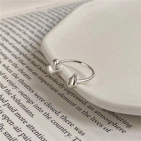 925 Sterlingsilber Verstellbarer Offener Ring Für Damen Minimalistisch Unregelmäßig Flüssiglava Wassertropfen Design Mode Schmuck Fingerring