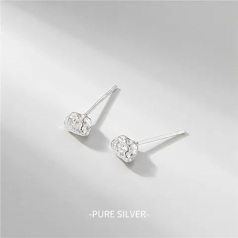 Boucles d'Oreilles Clous en Argent Sterling S925 Texture Météorite Femmes Minimaliste Design Artistique Irrégulier Bijoux