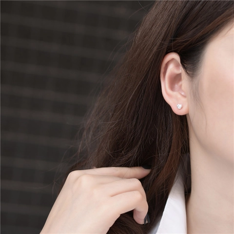 Boucles d'Oreilles Clous en Argent Sterling S925 Texture Météorite Femmes Minimaliste Design Artistique Irrégulier Bijoux