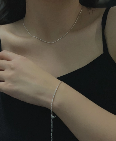 Pulsera de Cuentas de Plata de Ley 925 para Mujer Cadena de Cubo Geométrico Brillante Joyería Minimalista Ajustable Regalo