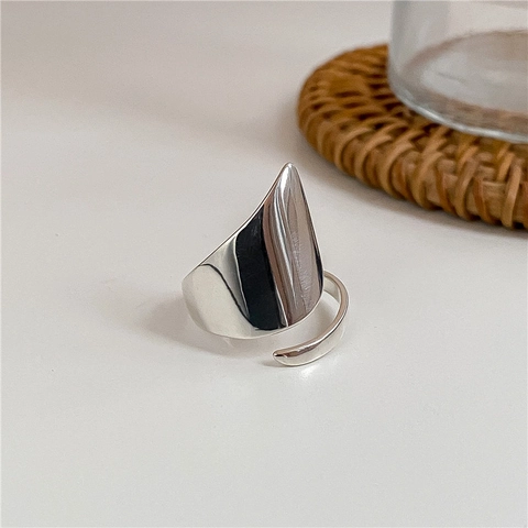 S925 Sterlingsilber Unregelmäßiger Geometrischer Offener Ring Für Damen Minimalistisch Personalisiert Poliert Verstellbar Glänzend Ring Schmuck