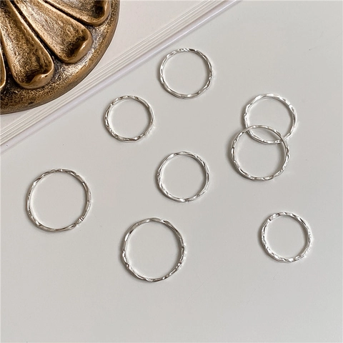 925 Sterlingsilber Ring Mit Gehämmerter Textur Minimalistisch Poliert Stapelbar Damen Vintage Strukturierter Finger Schmuck