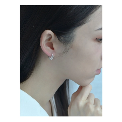 S925 Sterling Silver Triple Layer Twisted Hoop Earrings For Women Minimalist Vintage Braided Piercing Pierced Ear Jewelry Gift