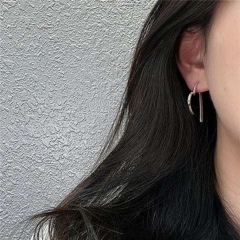 Orecchini a Bottone a Cuore Minimalisti in Argento Sterling 925 per Donna Stile Coreano Gioielli Geometrici Retrò Lucidati