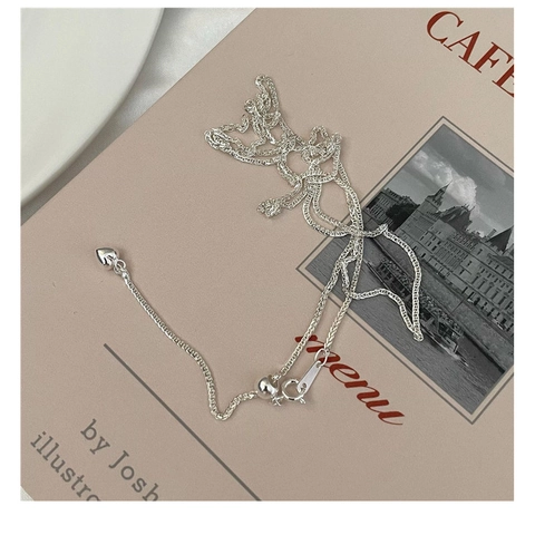 Collana con Ciondolo a Cuore in Argento Sterling 925 per Donna Chiusura a Scorrimento Regolabile Catena Chopin Minimalista Gioielli Retrò