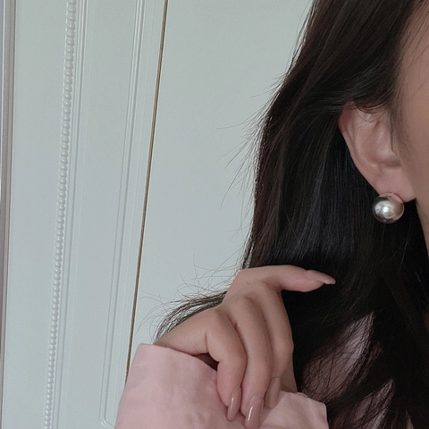 Orecchini a Bottone a Sfera Rotonda in Argento Sterling 925 Minimalista Lucido Geometrico Gioielli per Orecchie Donna Accessori Quotidiani