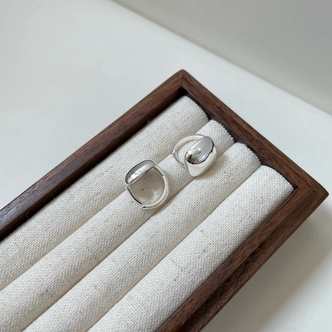 Orecchini Huggie in Argento Sterling 925 per Donna Orecchini a Cerchio Geometrici Quadrati Lucidati Minimalisti Gioielli Retrò