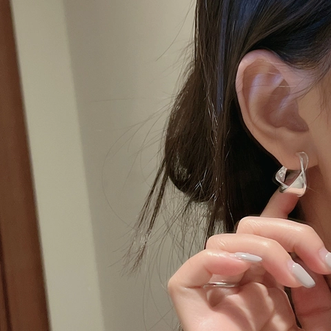 925 Sterlingsilber Wellenstruktur Creolen Für Damen Minimalistische Vintage Verdreht Poliert Geometrisch Mobius Ohrstecker Schmuck Geschenk