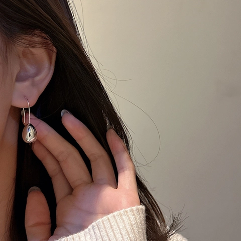 S925 Sterling Zilveren Waterdruppel Haak Oorbellen Voor Vrouwen Minimalistisch Spiegel Gepolijst Waterdruppel Dangle Oorbellen Sieraden