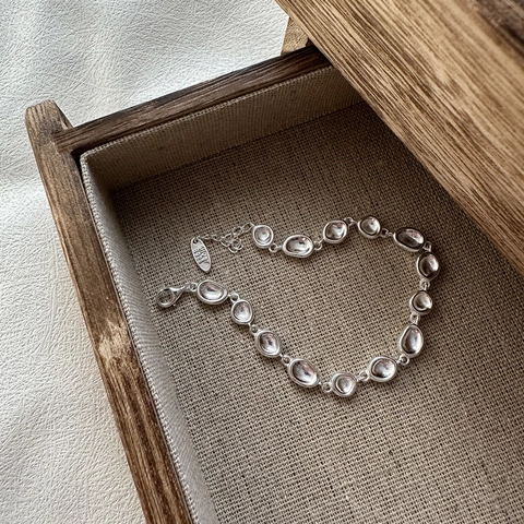 925 Sterlingsilber Armband Für Damen Unregelmäßiges Ovales Gliederkette Minimalistisches Koreanisches Poliertes Mode Schmuck Geschenk