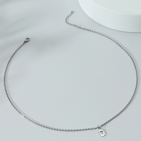 Minimalistische Edelstahl Nummer 7 Anhänger Halskette Hip Hop Stil Quadratische Platte Hohle Kette Schmuck Für Herren Damen