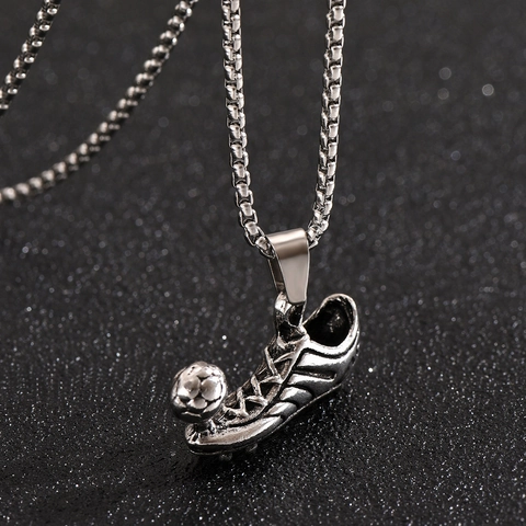 Hip Hop Legierung Fußball Fußballschuh Anhänger Halskette Für Herren Damen Sportliche Persönlichkeit Galvanisierte Kette Schmuck Geschenk