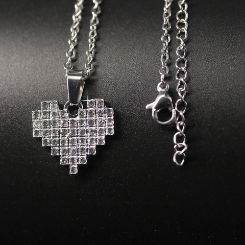 Mode Legierung Zirkonia Herz Planet Anhänger Halskette Für Damen Herren Minimalistisch Silberton Schmuck