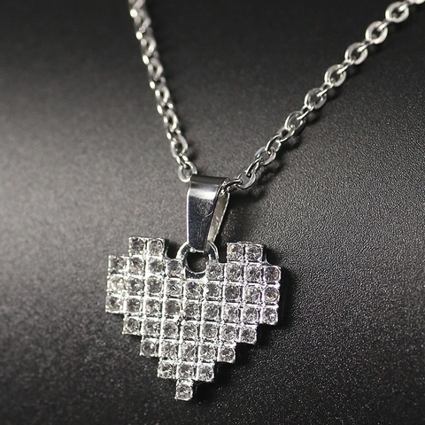 Mode Legierung Zirkonia Herz Planet Anhänger Halskette Für Damen Herren Minimalistisch Silberton Schmuck