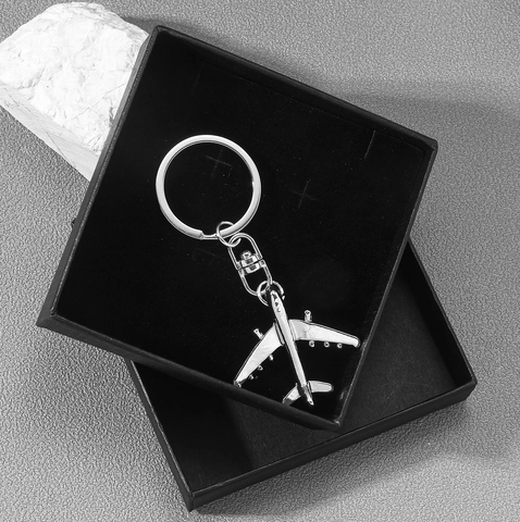 Portachiavi Creativo in Lega di Zinco 3D Aereo per Uomo Donna Modello di Aereo in Metallo di Fascia Alta Pendente per Borsa Gioielli di Moda