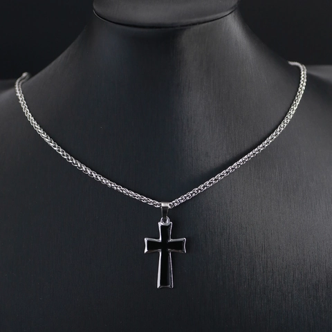Heren Hip Hop Kruis Hanger Halsketting Zinklegering Schakelketting Mode Sieraden Voor Dames Heren Eenvoudig Religieus Cadeau