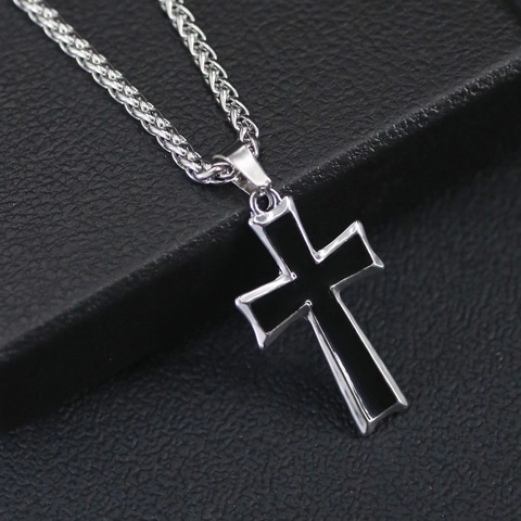 Heren Hip Hop Kruis Hanger Halsketting Zinklegering Schakelketting Mode Sieraden Voor Dames Heren Eenvoudig Religieus Cadeau
