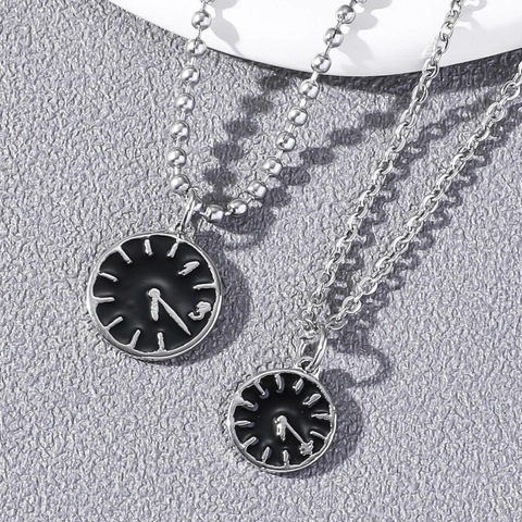 Collar con Colgante de Esfera de Reloj Minimalista para Unisex Aleación Cadena de Acero Inoxidable Vintage Minimalista Esfera Joyería de Recuerdo Regalo