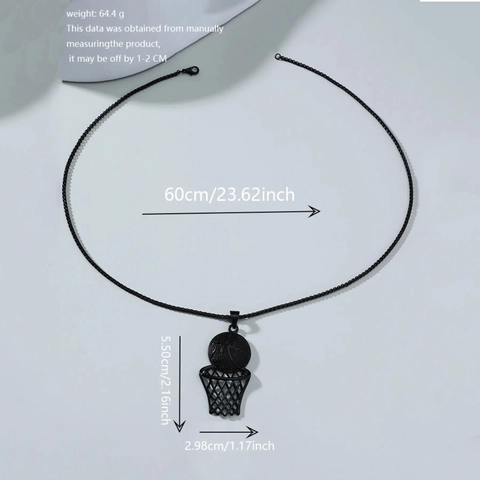 Hip Hop Basketball Hoop Pendant Necklace For Men Sporty Alloy Gold Silver Black Colors Daily Fashion Jewelry Necklace