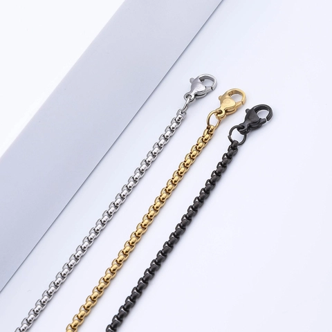 Collana a Catena Veneziana in Acciaio Inossidabile Placcatura Sottovuoto Gioielli Unisex Accessorio Fai-da-te per Uomo Donna Catena Lunga