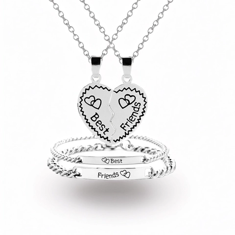 Roestvrij Stalen Hart Puzzel Best Friends Ketting Armband Voor Vrouwen Zilver Verguld Vriendschap Sieraden Cadeau