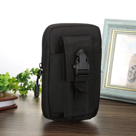 Men Tactical Waist Bag Canvas Mobile Phone Pouch Outdoor Molle Belt Pouch Camouflage Mini Wallet Sport Travel Waist Pack For Men