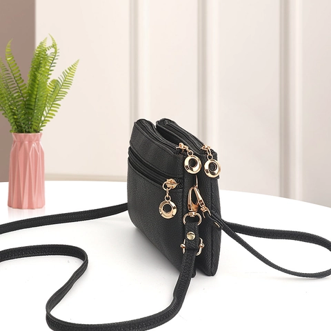 Damen Fashion PU Leder Chevron Muster Umhängetasche Mehrfach Reißverschluss Handy Geldbörse Handgelenktasche Mit Schultergurt