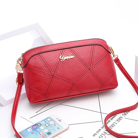 Modische Damen PU Leder Muschel Umhängetasche Gesteppte Geometrische Nähte Schultertasche Mit Verstellbarem Riemen Damen Handtasche