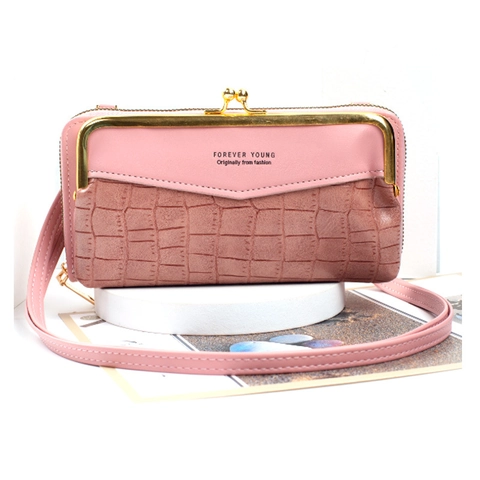 Sac de Téléphone Portable en Cuir PU pour Femmes Motif Crocodile Fermoir en Métal Sac Bandoulière Minimaliste Mini Sac à Épaule