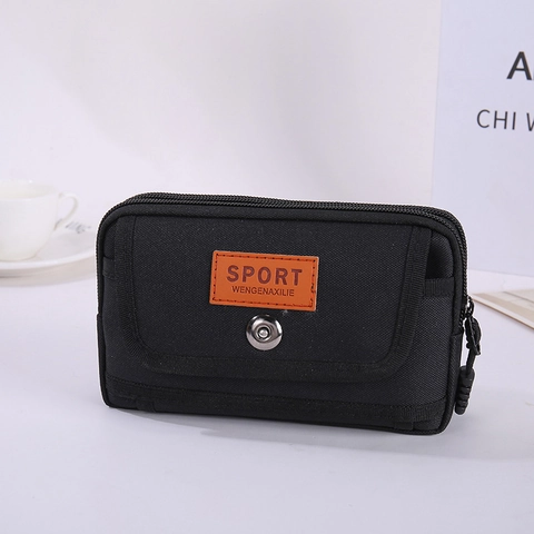 Sacoche de Ceinture Tactique en Tissu Oxford pour Téléphone Portable pour Hommes Pochette de Sport avec Bouton Pression Bandoulière