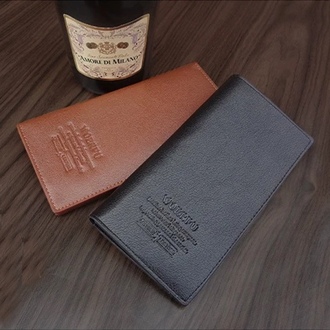 Men's Long PU Leather Wallet Business Retro Style Multi Card Slots Zipper Pocket Solid Color Clutch Money Bag For Men