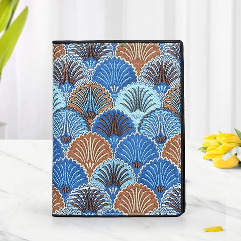 Portefeuille Court en Cuir PU pour Femmes avec Fentes pour Cartes Motif Éventail Géométrique Petit Porte-Cartes Étui Passeport