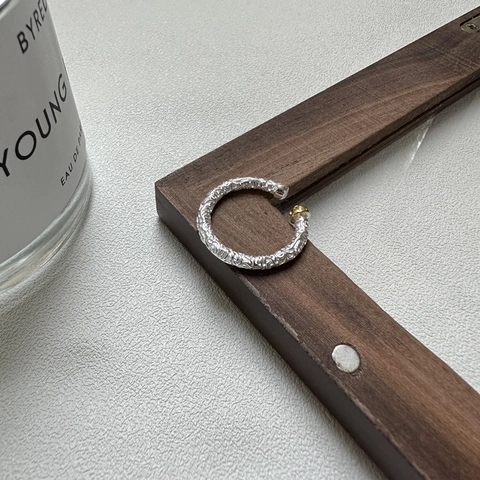 Vintage S925 Sterling Zilveren Getextureerde Open Ring Voor Dames Arabesque Tweekleurig Goud Zilver Verstelbare Sieraden
