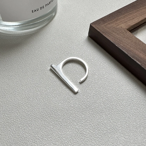 S925 Sterling Silver Bar Ring Minimalist Geometric Adjustable Open Finger Ring Retro Korean Fashion Jewelry For Women Gift