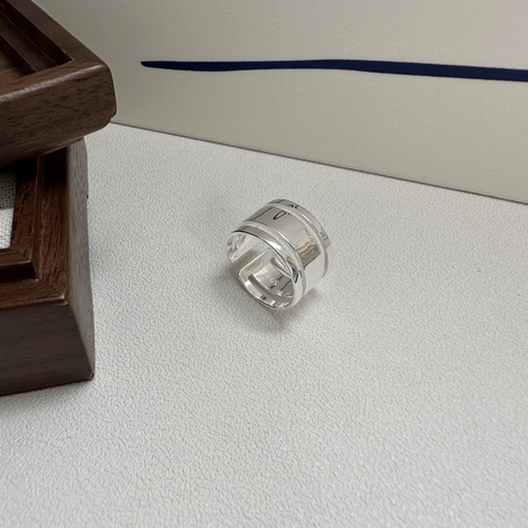 S925 Sterlingsilber Dreischichtiger Offener Ring Für Damen Minimalistisch Glänzend Hohl Verstellbar Fingerband Schmuck