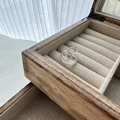 925 Sterling Silver Knot Ring For Women Vintage Minimalist Intertwined Lines Adjustable Open Finger Ring Geometric Fashion Jewelry