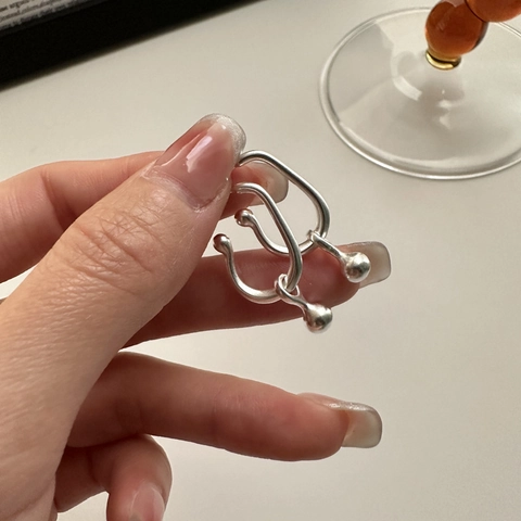 S925 Sterling Zilver Gepolijste U-Vormige Druppel Oorknopjes Vintage Minimalistische Metalen Sieraden Voor Dames