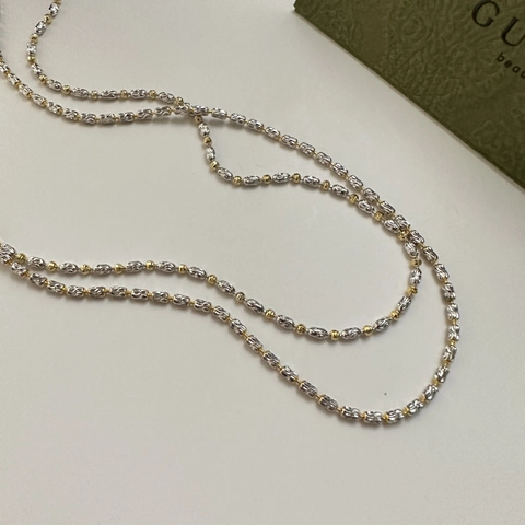 S925 Sterling Silver Necklace For Women Gold Silver Two-Tone Minimalist Olive Beads Heart Pendant Italian Craft Fashion Jewelry