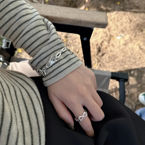 925 Sterlingsilber Schweinenase Kette Armband Für Damen Retro Minimalistisch Industrie Stil Polierter Handschmuck Zubehör