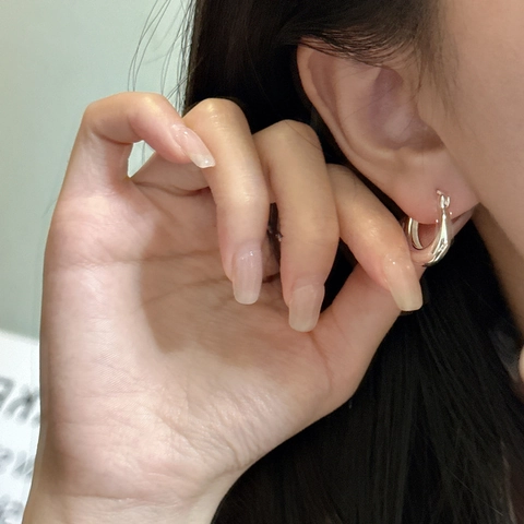 Orecchini a Cerchio Spessi a U in Argento Sterling 925 Minimalisti per Donna Orecchini Geometrici Lucidati Gioielli Quotidiani