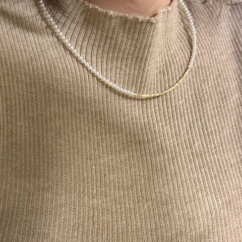 Collana in Argento Sterling 925 con Giunzione di Perle Artificiali Catena da Clavicola in Stile Coreano Vintage Gioielli Donna