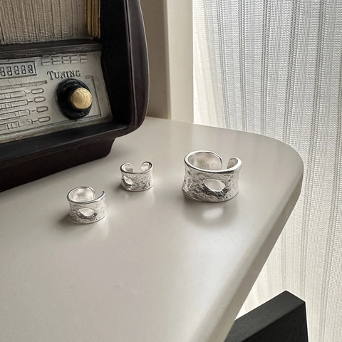 925 Sterlingsilber Strukturierte Hohl Ohrclips Damen Minimalistisch Unregelmäßig Geometrisch Ohne Loch Ohrringe Retro Schmuck
