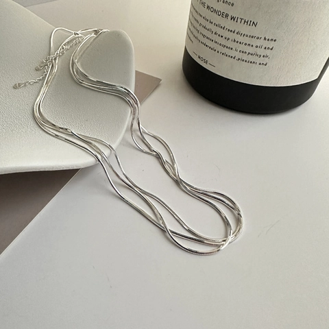 S925 Sterling Zilveren Octagonale Slangenketting Halsketting Voor Dames Minimalistisch Chic INS Stijl Eenvoudige Choker Sieraden