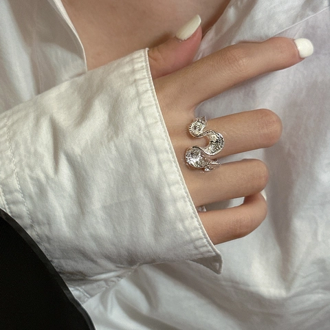 S925 Sterlingsilber Unregelmäßiger Wellenring Für Damen Minimalistisches Nischendesign Lava Textur Verstellbarer Offener Fingerring Mode Schmuck