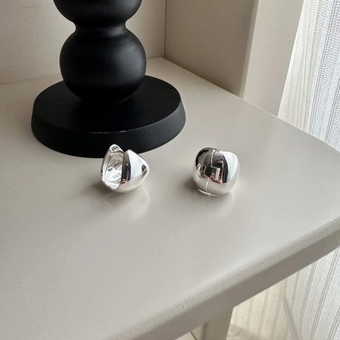 Orecchini a Cerchio Spessi in Argento Sterling 925 per Donna Orecchini a Clip in Argento Lucido Minimalista Gioielli Geometrici
